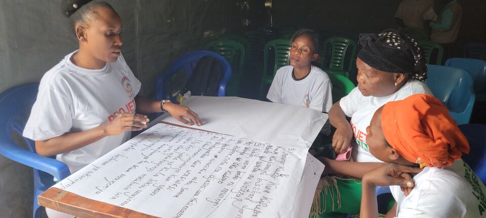 Travail de groupe pendant la session de Mudja, SALICON RDC.